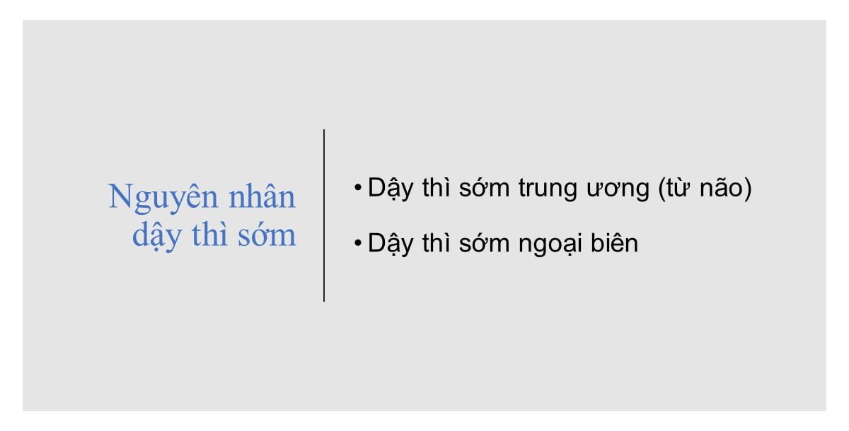 nguyên nhân dậy thì sớm